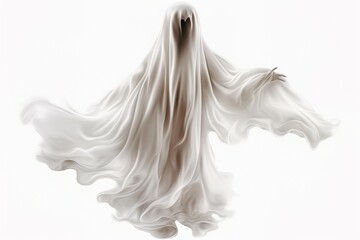 Ghost with a white cloth over its body - obrazy, fototapety, plakaty