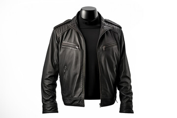 men's jacket and black t-shirt isolated on a white background. fashionable casual wear