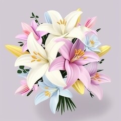 Fototapeta na wymiar A bouquet of lilies