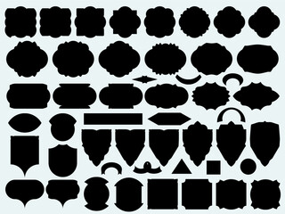 Fototapeta premium Set of flat vector shapes, frames, badges, cut files