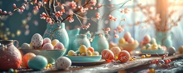 easter eggs and willow - Powered by Adobe