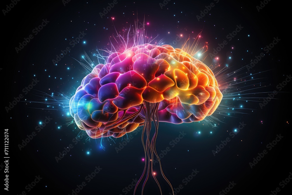 Poster neural processes, brain synapses neurotransmitters. excitatory inhibitory signals, action potentials