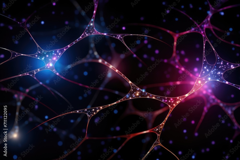 Poster neural processes, brain synapses neurotransmitters. excitatory inhibitory signals, action potentials