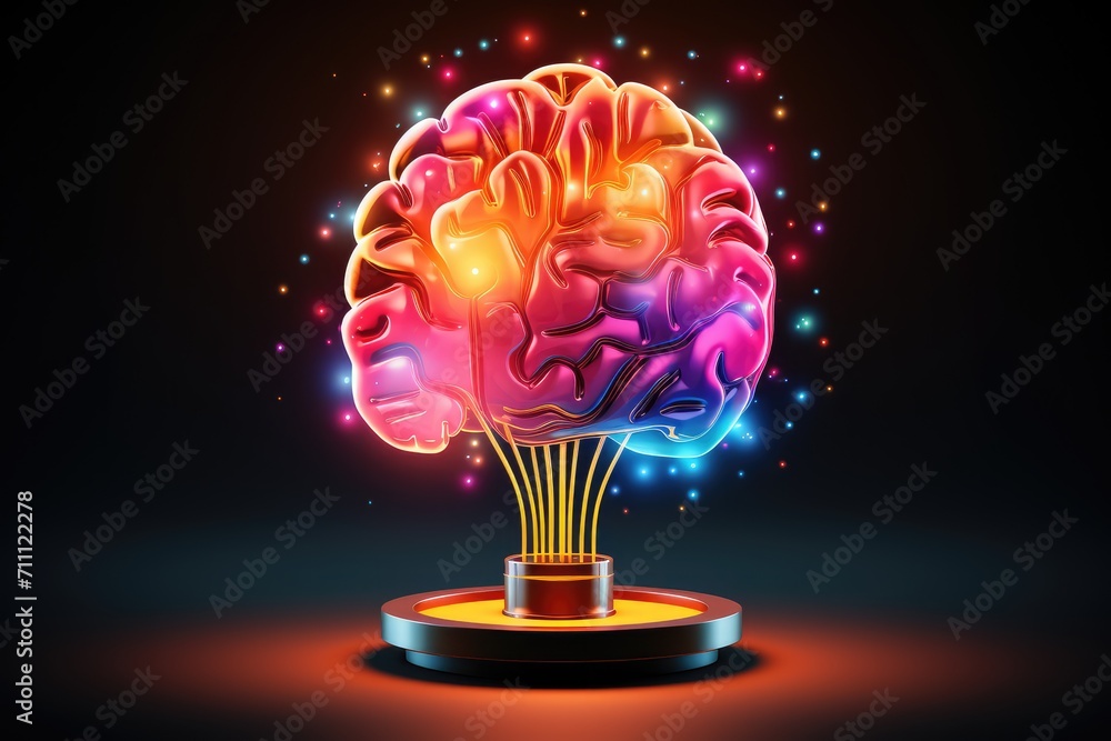 Poster neural processes, brain synapses neurotransmitters. excitatory inhibitory signals, action potentials