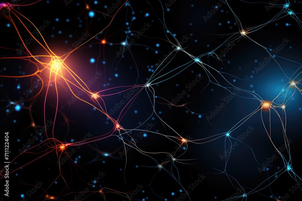 Poster neural processes, brain synapses neurotransmitters. excitatory inhibitory signals, action potentials