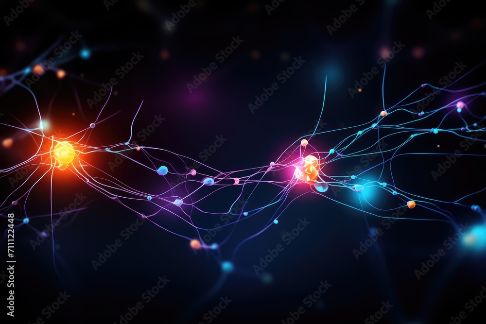 Poster neural processes, brain synapses neurotransmitters. excitatory inhibitory signals, action potentials