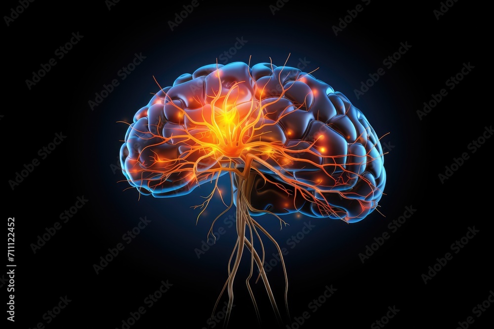 Poster neural processes, brain synapses neurotransmitters. excitatory inhibitory signals, action potentials