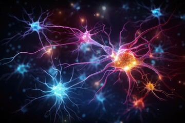 Human Brain Neuron Luminescence, radiance, vibrant creativity. Illuminated, glowing, inspiration, sparking innovation shining brilliant thoughts. Incandescent, ingenuity radiating visually captivating