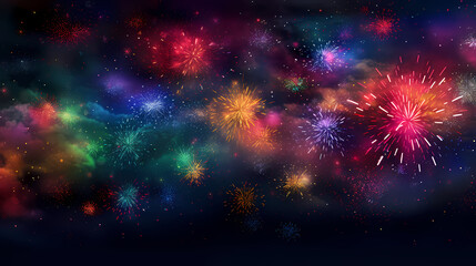 Obraz premium Fireworks background for celebration, holiday celebration concept