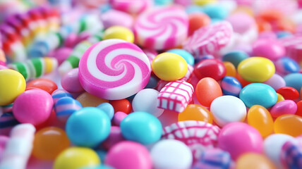鮮やかなカラフルなキャンディー Vivid Colorful retro candy 