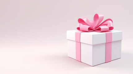 プレゼントの入ったピンクのリボンのボックス gift box with pink ribon