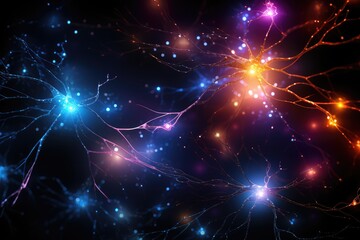 Fototapeta premium Brain neural neuronal networks neurons Axons and Dendrites Synapses Neurotransmitters, Human Mind Action potentials. Neural circuits processing pathways. Plasticity Receptors signal transduction