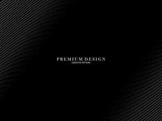 Abstract futuristic dark black background with waving design. Realistic 3d wallpaper with luxurious flowing lines. Elegant background for posters, websites, brochures, cards, banners, apps etc.
