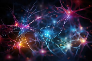 Fototapeta premium Brain neural neuronal networks neurons Axons and Dendrites Synapses Neurotransmitters, Human Mind Action potentials. Neural circuits processing pathways. Plasticity Receptors signal transduction