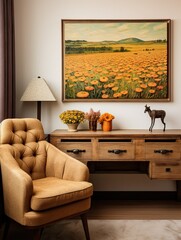 Artisan Crafted Harvest: Vintage Painting of Autumn's Bounty