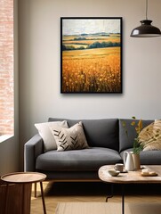 Artisan Crafted Harvest Fields: Countryside Grain Wall Art for a Charming Space