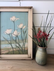 Vintage Artisan Crafted Seashore Sketches: Captivating Beach Blooms