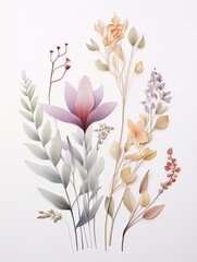 Ethereal Abstract Plant Art: Artisanal Botanical Illustrations for Stunning Wall Art Creations