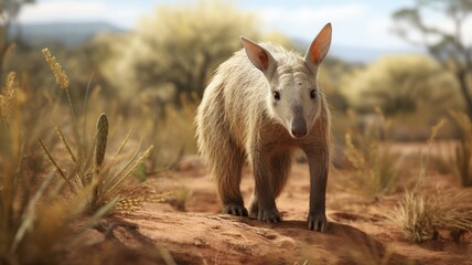 Fototapeta premium Adorable Australian Marsupial - Close-up of a Cute Koala Bear Clinging to Eucalyptus Tree Branch in its Natural Habitat - AI-Generative