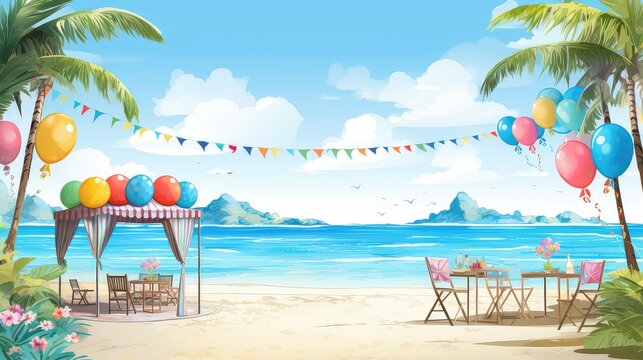 decorations birthday party background illustration music friends, family laughter, games surprises decorations birthday party background