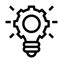 Icono de innovación. Creatividad mecánica, tecnología. Ilustración vectorial