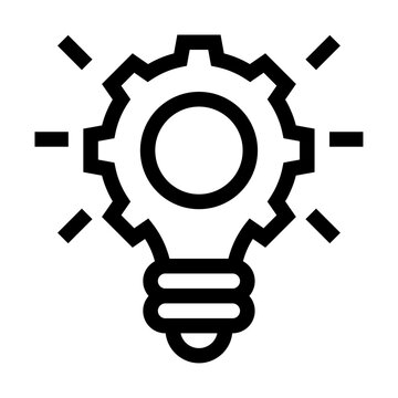 Icono de innovaci&oacute;n. Creatividad mec&aacute;nica, tecnolog&iacute;a. Ilustraci&oacute;n vectorial