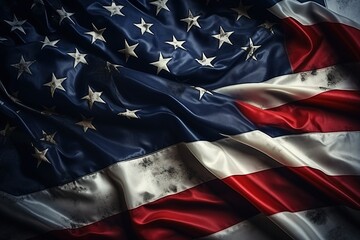 American flag waving in the wind