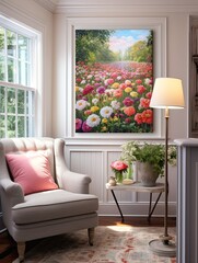 Classic Cottage Garden Art: Beautiful Wall Art Immersed in the Timeless Beauty of a Blossoming Garden