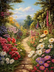 Classic Cottage Garden Art: Timeless Beauty in Full Bloom Wall Art