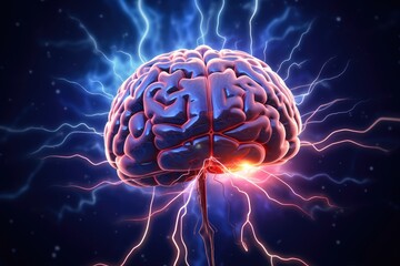 Fototapeta premium Human Brain Axon Mind Neural Network Metastatic tumors display secondary lesions. Oligodendroglioma and Ependymoma Malignant gliomas, Benign tumors for medical analysis.