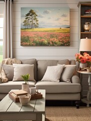 Country Farmhouse Canvases: Blooming Fields, Vintage Canvas Art for a True Essence of Country Living