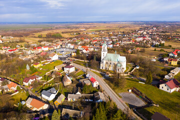 Fototapeta premium Flight over the village Wlodowice. Poland. High quality photo