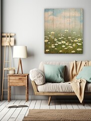 Country Farmhouse Canvases: Vibrant Blooming Meadows and Vintage Homestead Wall Art D�cor