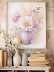 Delicate Watercolor Florals: Vintage Landscape Art