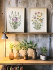 Delicate Watercolor Florals: Vintage Wildflower Landscapes for Rustic Wall Art shy&cordiae.