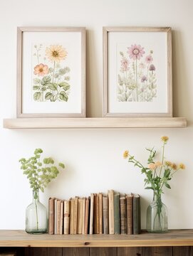 Dreamy Delicate Watercolor Florals: Vintage Wildflower Landscapes for Rustic Wall Art & Decor
