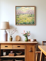Fresh Spring Blossom Prints - Beautiful Artwork Celebrating Spring�s Arrival in Vintage Field Painting