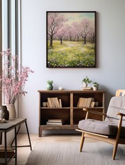 Fresh Spring Blossom Prints - Artwork Celebrating Spring�s Arrival, Vintage Field Painting