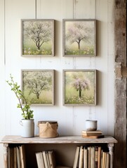 Vintage Fresh Spring Blossom Prints: Blossoming Trees, Wildflower Fields - Wall Art with a Modern Flair