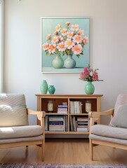 Fresh Spring Blossom Prints: Bright and Colorful Wall Art with Vintage Floral Accents