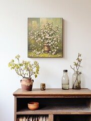 Fresh Spring Blossom Prints - Vintage Field Painting with Spring Blooms | Wall Art for Home Decor