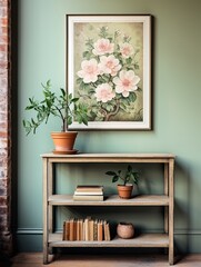 Fresh Spring Blossom Prints: Vintage Painting of Spring Blooms, Nature- themed Art Print