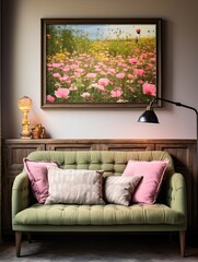 Fresh Spring Blossom Prints: Vibrant Wall Art Celebrating Nature with Vintage Landscape and Wildflowers