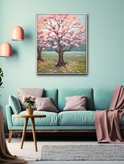 Vibrant Spring Blossom Prints: Vintage Floral Wall Art & Landscape Painting