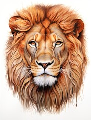 Hand-Drawn Wildlife Portraits: Capturing the Fierce Lion Gaze in Striking Wall Art