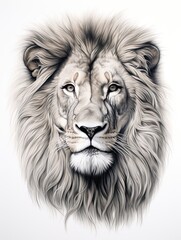 Capturing the Fierce Gaze:
Hand-Drawn Lion Wildlife Portraits as Eye-Catching Wall Art