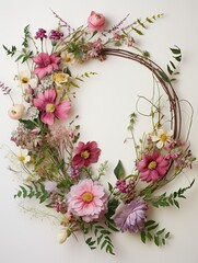 Handcrafted Floral Wreath Designs: Vintage Landscape Paintings Inspiring Exquisite Wildflower Artistry