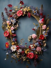Wildflower Meadows: Handcrafted Floral Wreath Designs for Rustic Vintage Wall Art