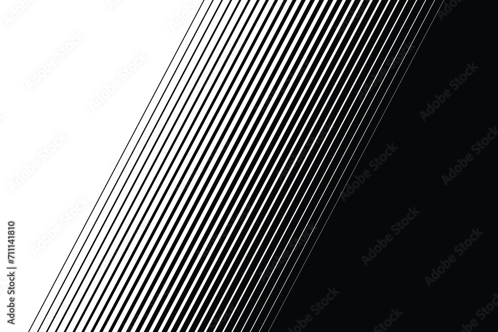 Poster thin straight line smooth transition from black to white line pattern background.