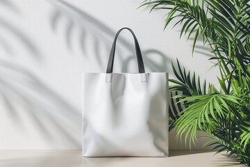 Tote bag on white background mockup